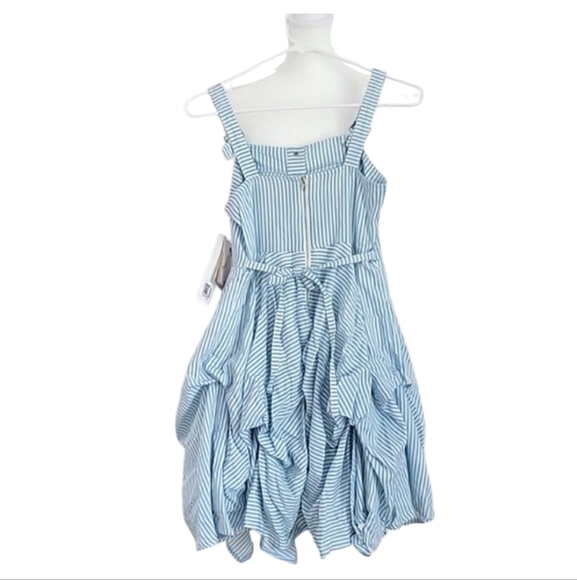 Biscotti & Kate Mack Collezioni  Parachute Drape Skirt Blue Stripes NWT Size 14 - Picture 5 of 12